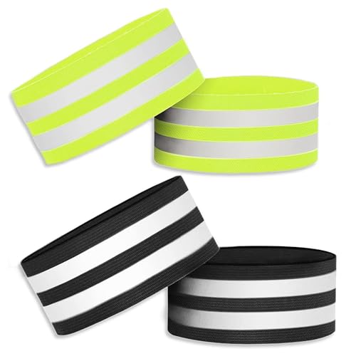 NVTRSD 4 Stück Reflektoren Kleidung Reflektorband, Hosenklammer Fahrrad Hosenklammer Reflektorband Fahrrad, Reflektorbänder Für Outdoor-Joggen, Hosenclip-Fahrrad, Wandern, Motorradfahren Oder Laufen