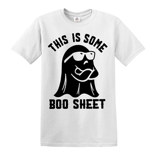 This is Some Boo SH**T | Cool Letter | Divertente maglietta da uomo regalo scherzo, T-shirt Bianca Stampa Nera, L