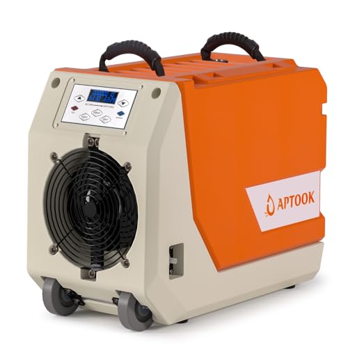 APTOOK 6,000 SQ.FT Commercial Dehumidifier with Pump,180 PDD Industrial Dehumidifier for Large Spaces,Basements, Crawlspaces and Flood Damage Restoration Auto Defrost,Memory Start