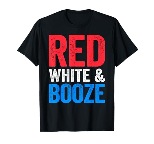Red White And Booze Shirt Men Women Drinking 4th of...