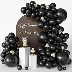 Black Balloons 125 Pcs Different Si...