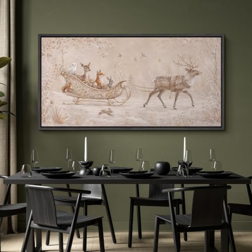 Image of MUDECOR Extra Large Framed Canvas Print Wall Art Winter for Living Room