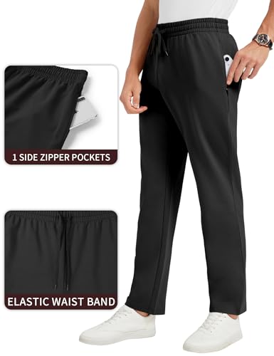 Idtswch 30/32/34/36/38/40 Long Inseam Mens Tall Sweatpants Open Bottom Joggers Athletic Yoga Pants with Pockets3