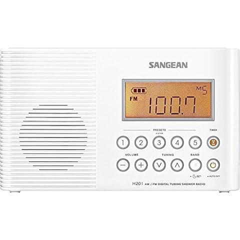 Sangean H201W H-201 - Receptor FM/Am/RDS y Reloj, Blanco Cover