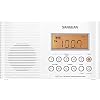 Sangean H201 draagbare douche-radio (FM-tuner, waterdicht, led-zaklamp, draaggreep) wit