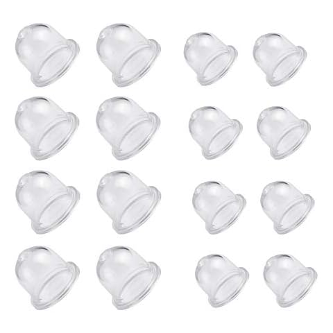 XAVSWRDE 16 Stück Zündkapsel Primer Pumpenkappe Pumpe Bulb Silikon Kraftstoffpumpe Primer Vergaser 22mm/18.5mm Transparent Primerkolben Ersetzt für Rasenmäher, Gebläse, Rasentrimmer, Schneider Cover