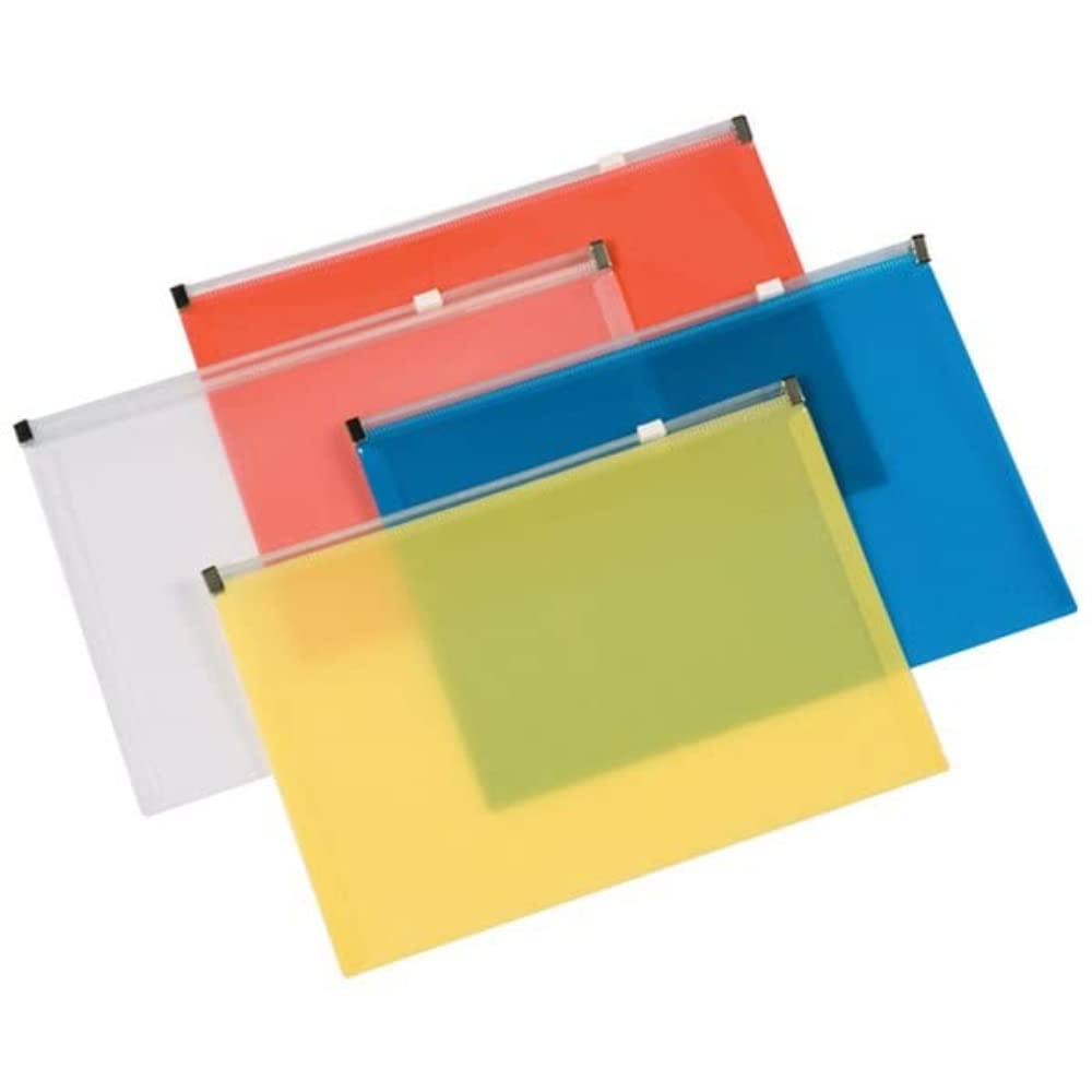 Q-Connect Document Zip Wallet A4 Assorted (20 Pack) Kf16552 from B&Q