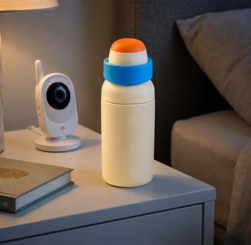 Image of HomeCloud 500ML Stainless Steel Water Bottle for Kids - Double Wall Vacuum Insulated, Leakproof Straw Lid, BPA-Free Reusable Flask with Dual Drinking Spout for School, Travel & Sports (Cream Blue)