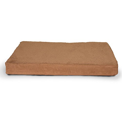 Furhaven Snuggle Terry & Suede Mattress Egg Crate Orthopedic Foam Dog Bed - Camel, Large