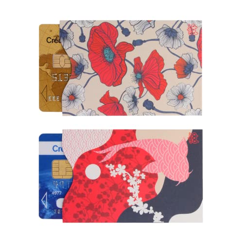 Color Pop® - Fundas antipiratería (6 x 8,8 cm, 2 unidades), color marrón, Carpas japón, 6 x 8,8 x 0,2 cm, Juego de 2 fundas de cartón antipiratería