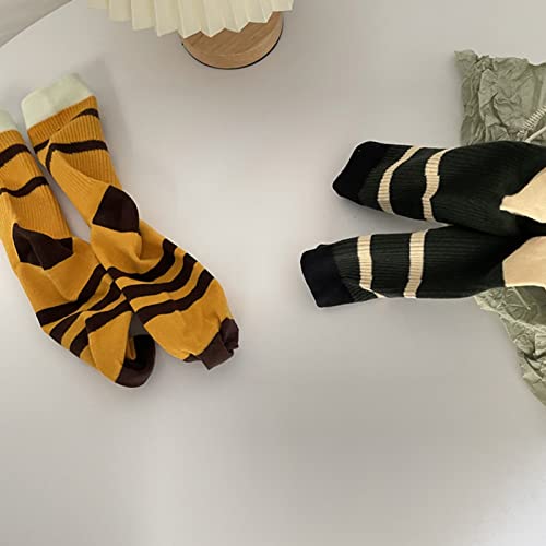 Socks,1 Pair Sports Socks Color Contrast Striped Pattern Cotton Sock for Men Women Dad Grandpa4