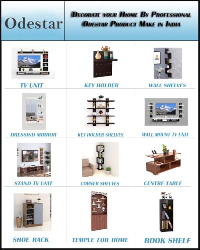 Image of Odestar Scott Engineered Wood TV Entertainment Unit Set Top Box Stand, Mounted TV Unit - Ideal for Upto Size 32 & 43 inch (Black & White)
