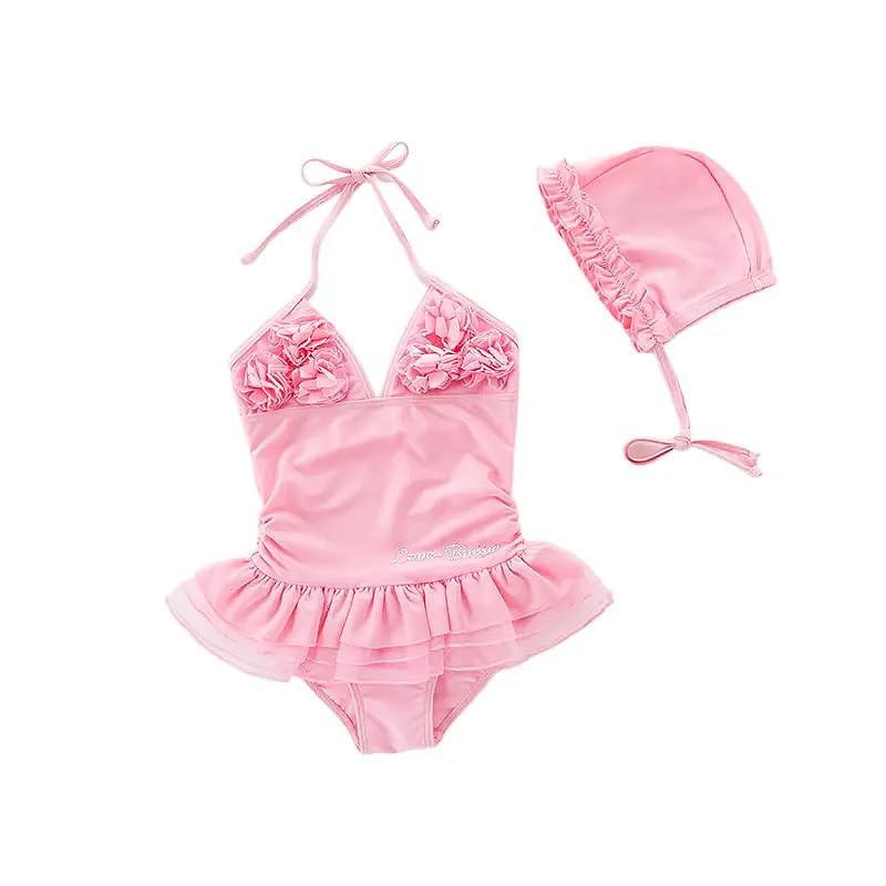 Image of LITTLE FINS Girls & Toddler Swimsuit - One Piece 2-Piece, Quick-Dry Summer Swimwear for Beach, Bathing Suit, Pool & Gifting.