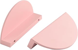 4 Pack Pink Kitchen Door Handles for Cabinets 3 Inch Hole to Hole Half Moon Dresser Pulls Closet Handle Semi Circle Kids Girls Room Decoration