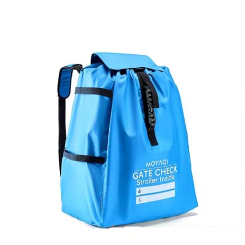 Image of MOYAQI Stroller Travel Bag for Airplane, Gate Check Bag Backpack with Durable Nylon,Adjustable Carry Straps,Infant Carriers & Booster Seats (Blue)