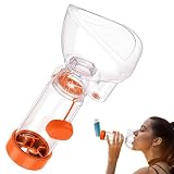SAWOZU Distanziatore inalatore per bambini e adulti, maschera morbida, portatile e leggero, adatto per casa e viaggio - Nessi OTC Spacer (arancione/adulto)