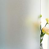Frosted Window Film,Privacy Static Cling Glass Door Film,Removable Stained Glass Anti UV Window Cling for Bathroom,Office,Meeting Room,Bedroom Security and Decoration,17.5 inches by 78.7 inches