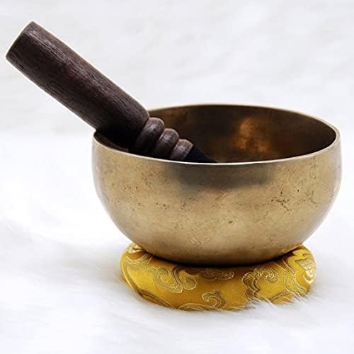 Singing Bowl Nepal 6" Sixth Chakra Tibetan Singing Bowl, Tibetan Hand Hammered Meditation Bowls, Free Singing Bowl Silk Cushion, Striker And Drum Stick