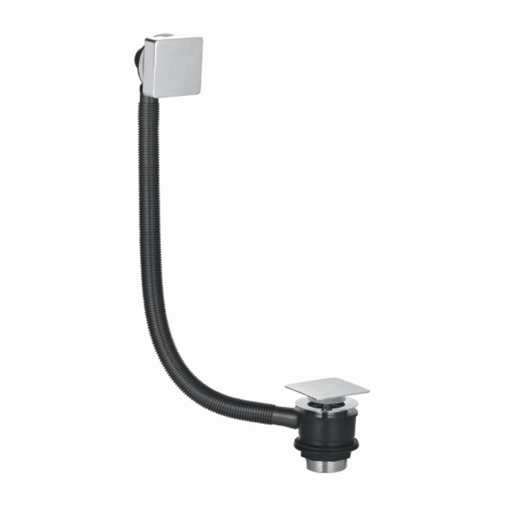 Home Standard Jt Pickfords | Chrome Bath Square Push Button Waste With Overflow