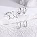MILACOLATO 925 Sterling Silver Earrings for Women, Sterling Silver Filled Small Huggie Hoop Earrings Sets for Multiple Piercing Hypoallergenic Jewelry, CZ Cartilage Earrings Stacks Trendy Jewelry Gifts, 3 Pairs