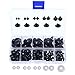 BESTCYC 75pcs(1box) 6/8/9/10/12MM 5 Sizes Black Plastic Safety Eyes and Noses Set for Teddy Bear Doll Animal Puppet Crafts