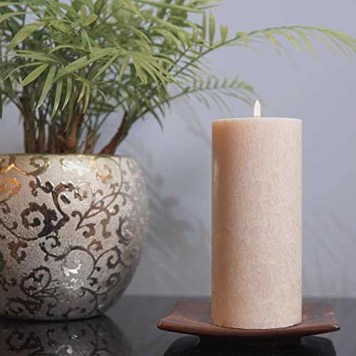 Unscented Pillar Natural Candles, Clean Burning, Dripless, Smokeless Set Of 4 (2.75” X 3” Marble White) #TOP5