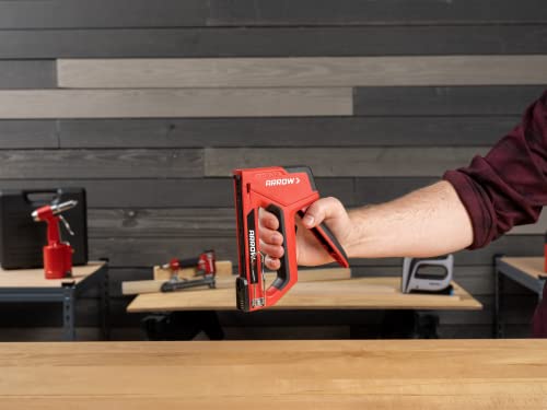 Arrow T501 5-in-1 Manual Staple and Nail Gun, Wire Stapler, and Brad Nailer for Wood, Upholstery, Construction, Insulation, Crafts, Fencing, and Cable, Black/Red 4 Arrow T501 5-in-1 Manual Staple and Nail Gun, Wire Stapler, and Brad Nailer for Wood, Upholstery, Construction, Insulation, Crafts, Fencing, and Cable, Black/Red - Image 4