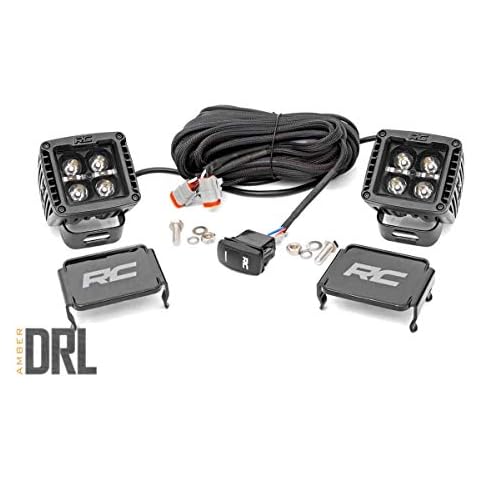 Rough Country 2" Black Series Square LED Cube Lights | Amber DRL - 70903BLKDRLA Cover