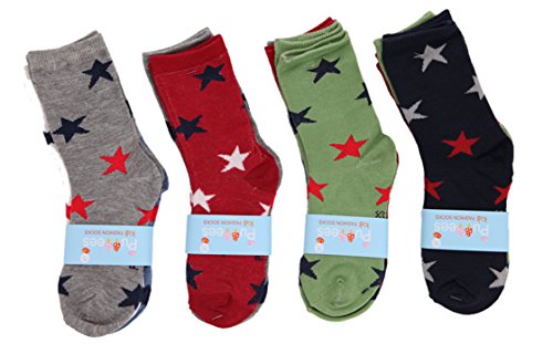 Socks for babies boys kids girls and children. Package of 12 pairs (assorted colors, same design.) (C-01 Stars, S)2