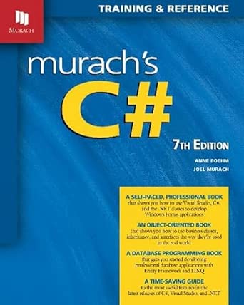 Murach's C# (7th Edition): Training & Reference 7th Edition book cover