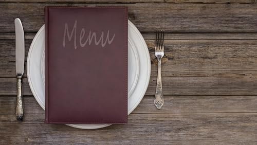 Image of NJ Restaurant Leather Menu Covers Holders screw fitting 9x12 inch Inches, Menu Presenters for Restaurants, Menu Holder: BROWN (8)