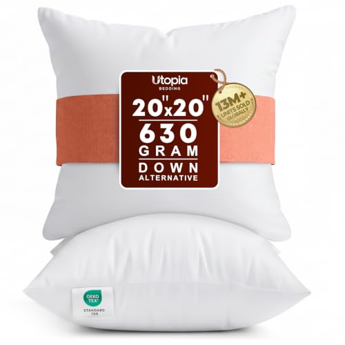 Utopia Bedding 20x20 Pillow Inserts, White Throw...