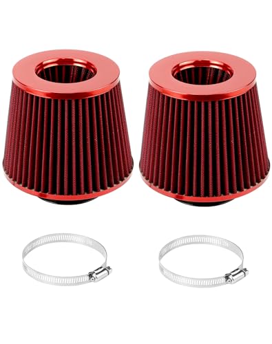 QWORK 3 Inch Red Cone Replacement Performance Air Filter - ...