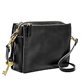 Fossil Women's Campbell Leather Crossbody Handbag, Black