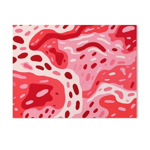 Peinture esthétique pour salon au motif animal rouge vibrant