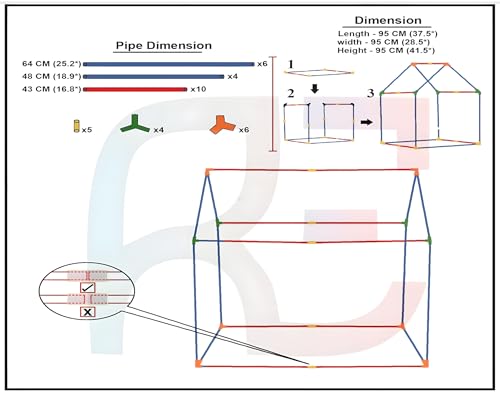 Jumbo Size Light Weight Kids Play Tent House for 3-13 Year Old Kids Girls and Boys Tent House Theme (Purple Girls)