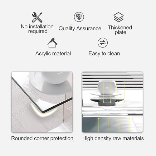 Mesa auxiliar de acrílico de 60 cm transparente en forma de C para sofá y espacios pequeños 6