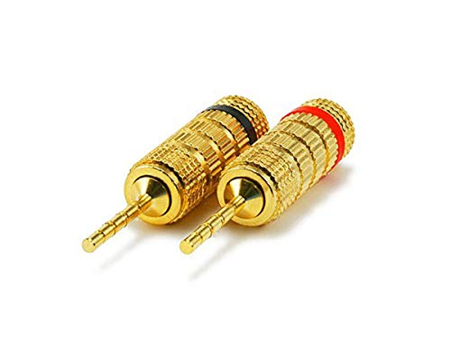 Monoprice par conectores de altavoz tipo tornillo chapados en oro