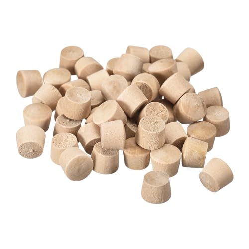 Image of uxcell 50Pcs Wood Button Top Plugs, 21 /64 Inch Round Head Wood Plugs Screw Hole Covers Wooden Screw Plugs for Furniture Tables Chairs