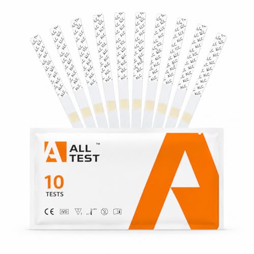 10 Muttermilch Test auf Alkohol AllTest – Alkohol-Teststreifen für Muttermilch, Muttermilch-Alkohol-Teststreifen zur Erkennung von Alkohol, Farbabgleich, Set mit 10 Teststreifen