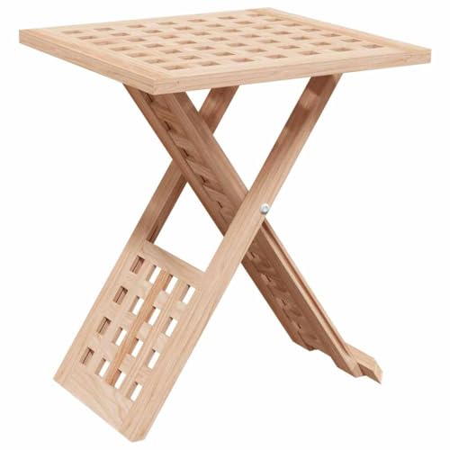 Makastle Table Basse Square, Table d'appoint, Design Minimaliste, pour Chambre à Coucher, Bureau à Domicile, Salon, 33x33x40.5 cm Marron Bois Massif de Noyer