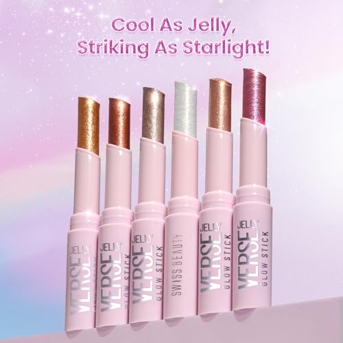 Image of Swiss Beauty Jelly Verse Eyeshadow Glow Stick | Rich Colour Payoff | Crease-Proof | Sparkling Shine | 6 Stellar Shades | Shade- 2. Bronzed Eclipse, 3g (Pack of 3)