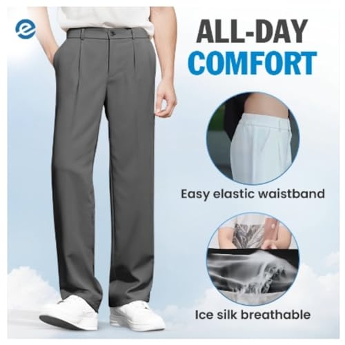 Denimblack Pants for Men, Super Stretch Ice Silk Comfort Everyday Pants, Casual Light with Pockets3