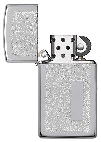 Encendedor Zippo Slim High Polish Chrome Venetian miniatura 4