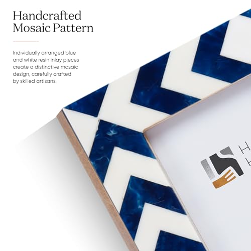 Image of Handicrafts Home Azul 8x10 Picture Frame Set of 2, Vintage Photo Frames for Wall or Tabletop Display, Family Wall Decor, Gallery Wall Frame Set, Wall Display-Resin Inlay.Candy Cane Collection.