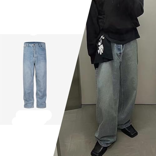 High Street Pants Straight Leg Dad Men's and Women's Same Wide Jeans2