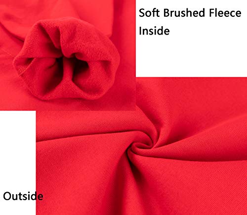 Betterchic Women's Casual Hooded Sweatshirt Soft Brushed Fleece Pullover Hoodie (Red,S #TOP3