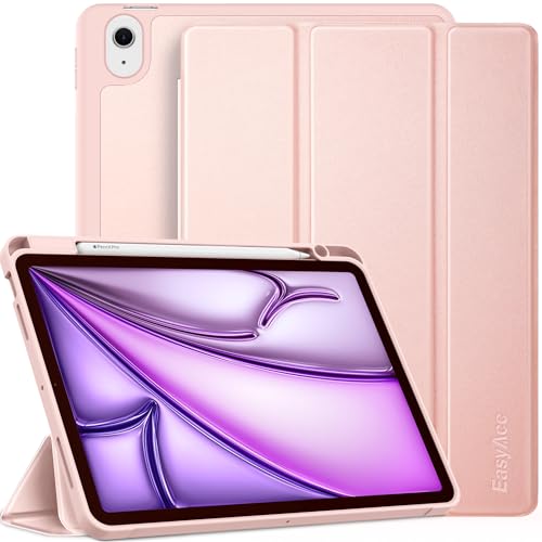 EasyAcc Cover Custodia Compatibile con iPad Air 11 Pollici M4/M3/M2 (2026/2025/2024), iPad Air 5/4 (10,9-Pollici, Modello 2022/2020, 5a/4a Generazione), Supporta Ricarica Magnetica di iPencil,Oro Rosa