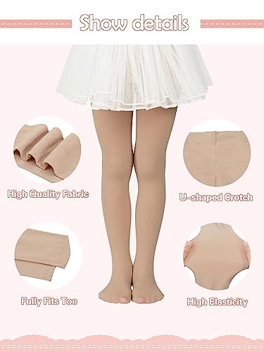 Century Star 4 Pairs Ballet Tights for Girls - Toddler Dance Tights & Stockings for School Uniform & Leggings3