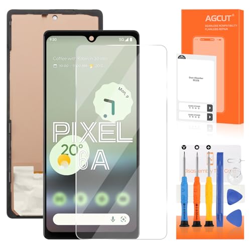 OLED for Google Pixel 6A Screen Replacement for Pixel 6A LCD Display GX7AS GB62Z G1AZG Screen Touch Digitizer Assembly Repair Part with Frame